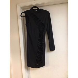 NWOT~Dolls Kill Black Front Cut Out One Sleeve Mini Dress Sz Large
